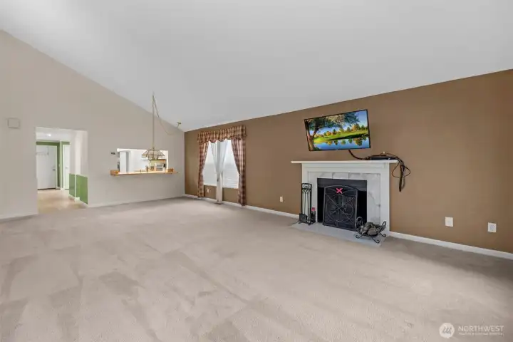 Living room and dining area