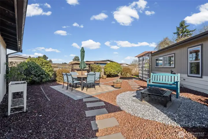 Nestled between your huge garage and the home is this private sitting space.