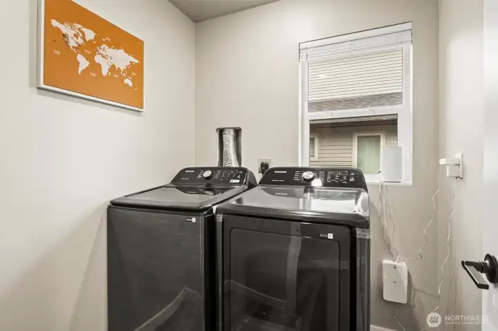 Laundry room to the right of the upstairs area.