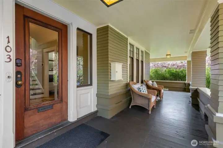 A wrap around covered porch provides year round outdoor living.