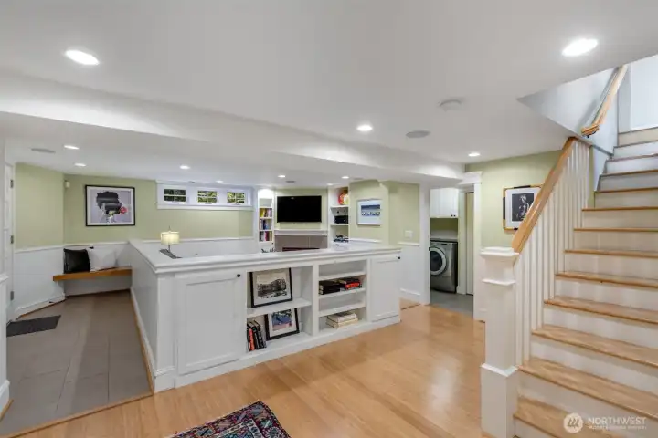 Fully finished lower level.