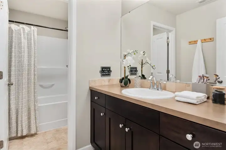 Upstairs hall bath.
