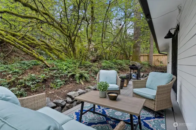 Great entertaining space out back with canopy style vegetation.