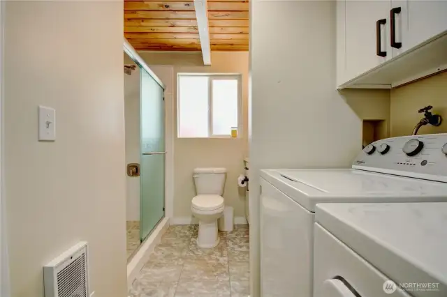 3/4 bath and Laundry.