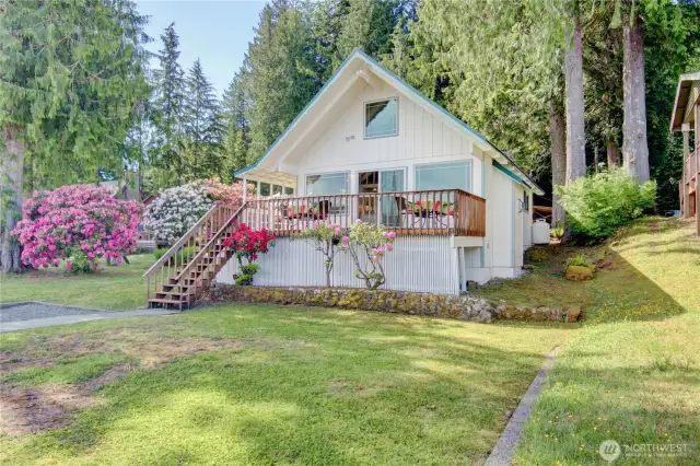 Large front and side yard .