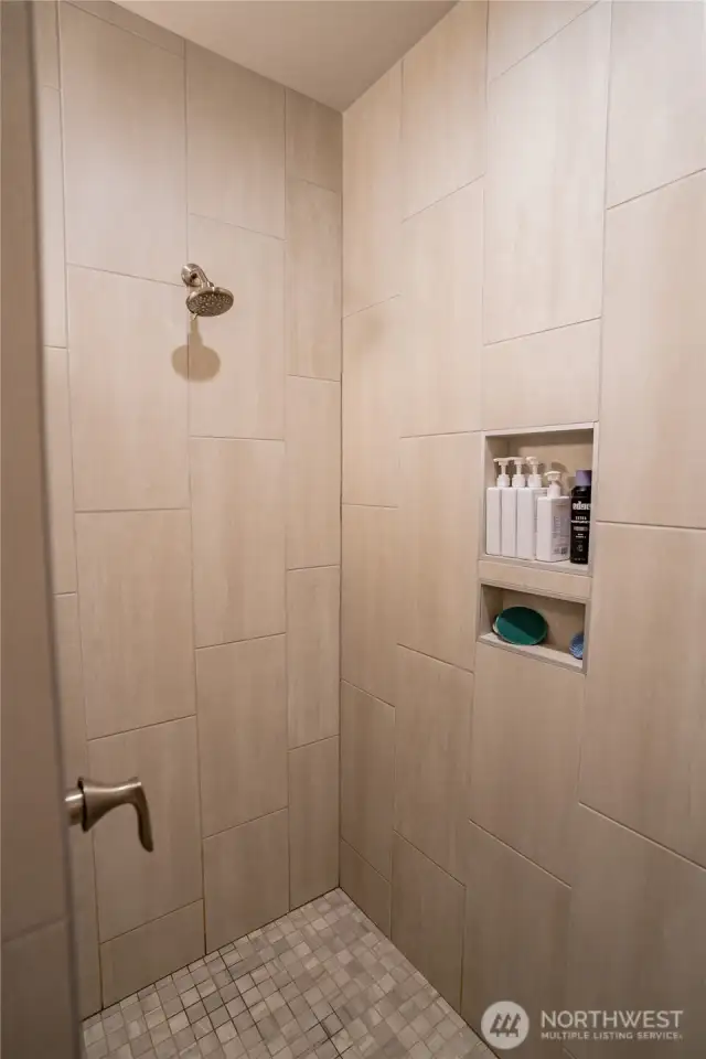 Tile shower in primary bath