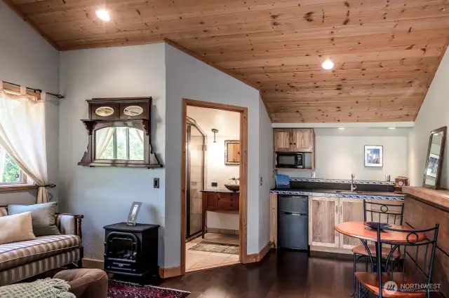 Custom Interior of guest studio remodeled by Treehouse Remodeling.