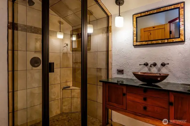 Guest studio 3/4 bath custom designed and built by Treehouse Remodeling.