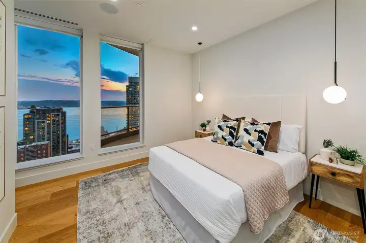 2nd bedroom western floor to ceiling windows