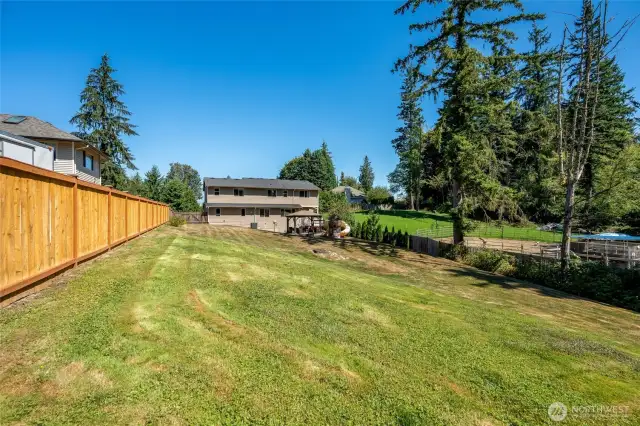 Large fenced yard