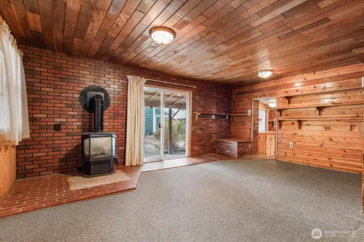 Let's go inside! Though the home is older, but the beautiful wood is in great condition throughout!
