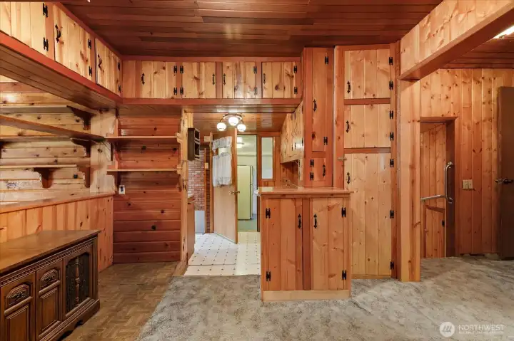So much storage available! Door in the center leads to the southern wing of the home.