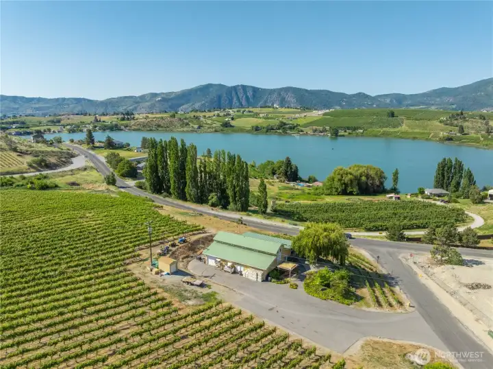 Spectacular view of Roses Lake from the Winery/vineyard