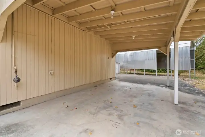 Carport attached to the home