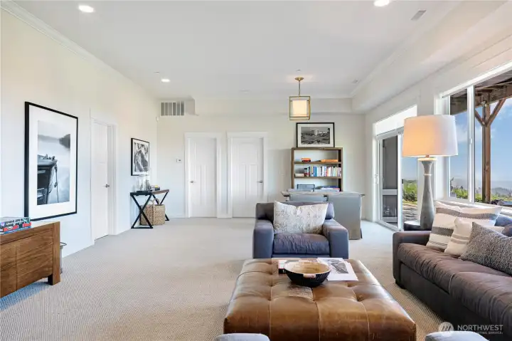 Recreation area on lower level