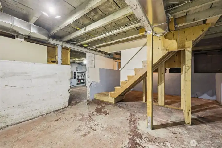 Unfinished basement with 700+ sq ft of potential!