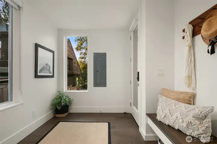 Entry with built in bench.