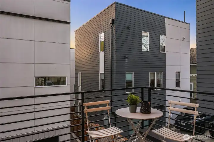 Deck off the Great Room 2nd floor.