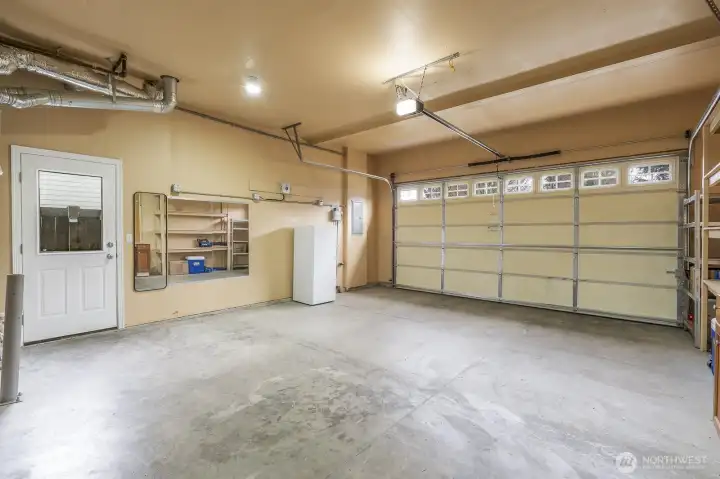 Huge double car garage with built in storage