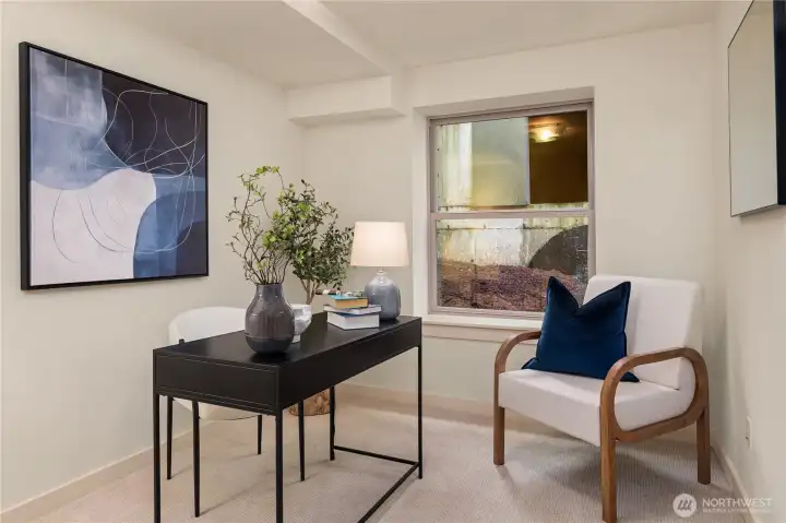 In addition to four bedrooms is this home office quietly located.