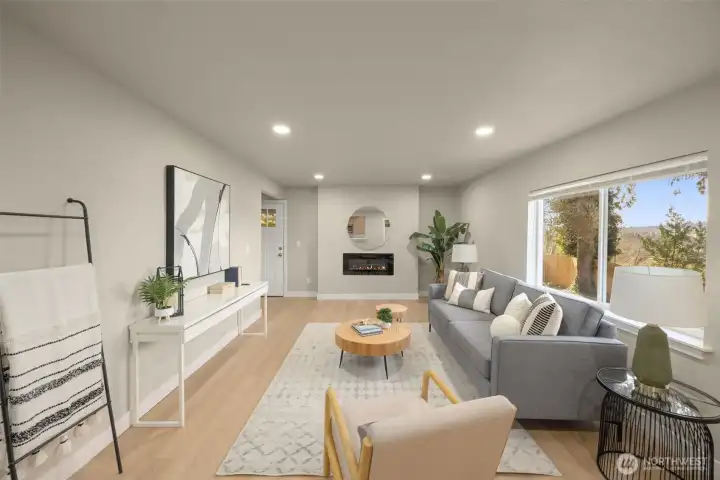 Cozy living room with plenty of natural light.