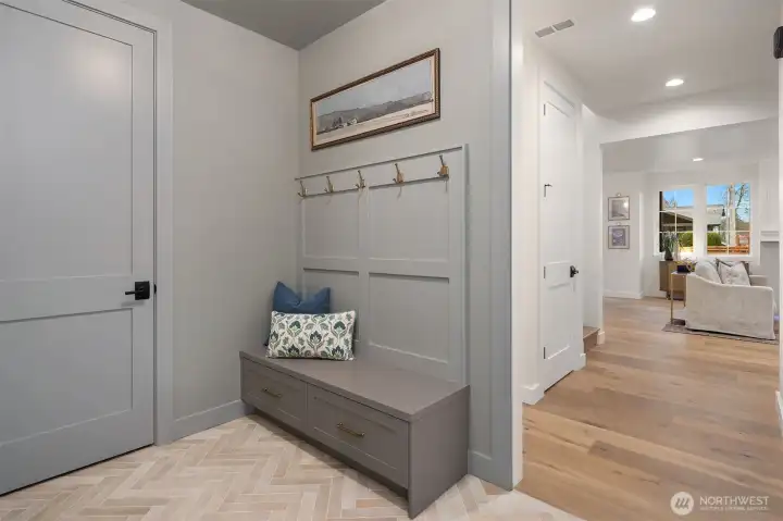 Mudroom off garage