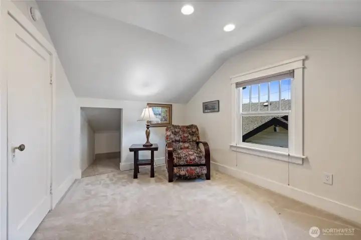 The second room upstairs.