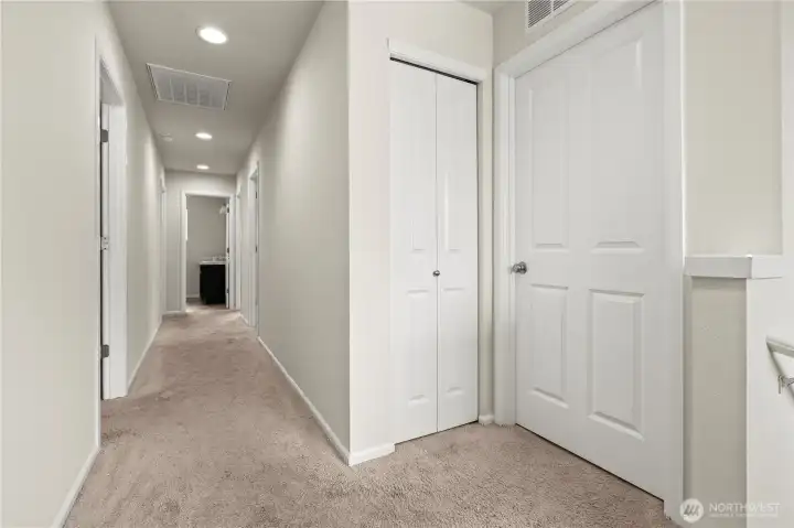 Hallway upstairs. Hallway upstairs.