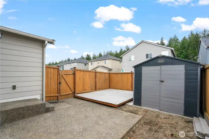 Deck and storage shed Deck and storage shed