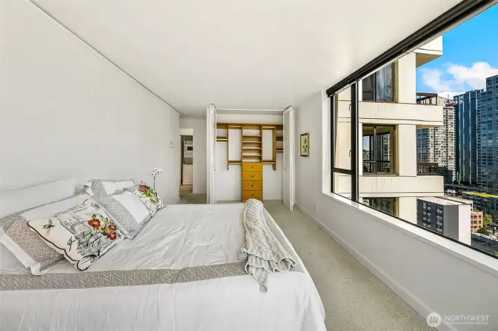 Primary bedroom with lovely views to the East.