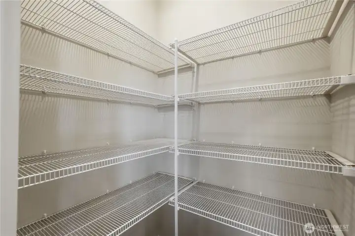 Large walk in pantry. Large walk in pantry.