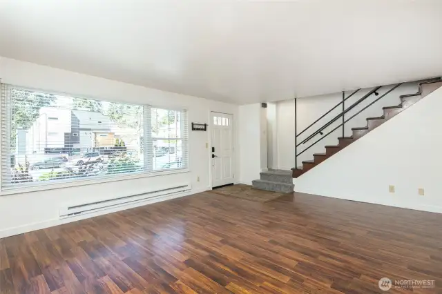 Window and stairs on main level.