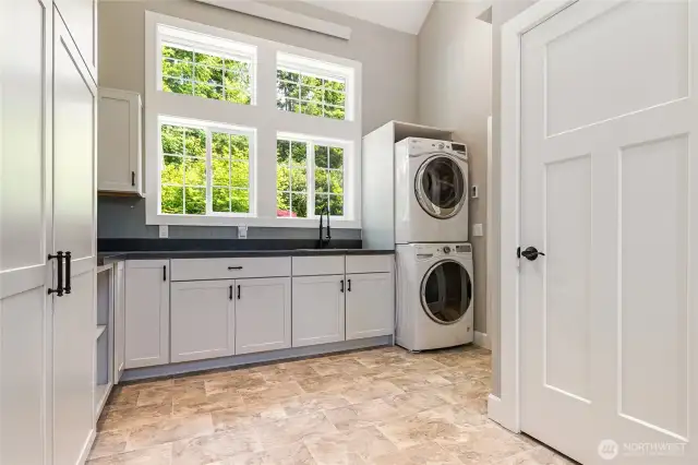 Laundry room with lots of storage space.