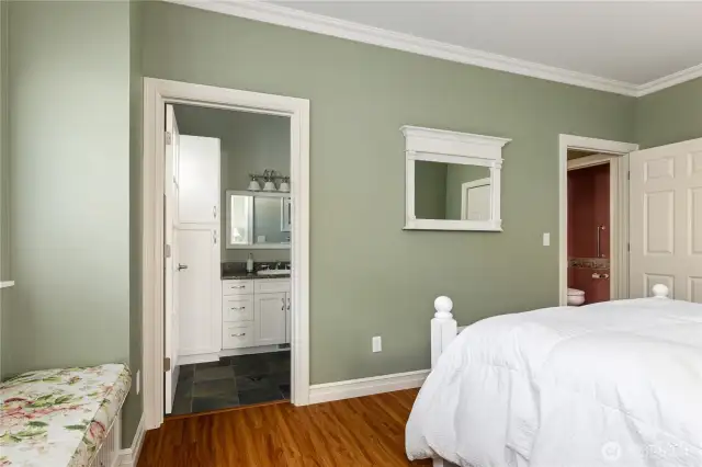 Primary suite bathroom.  Large walk in shower