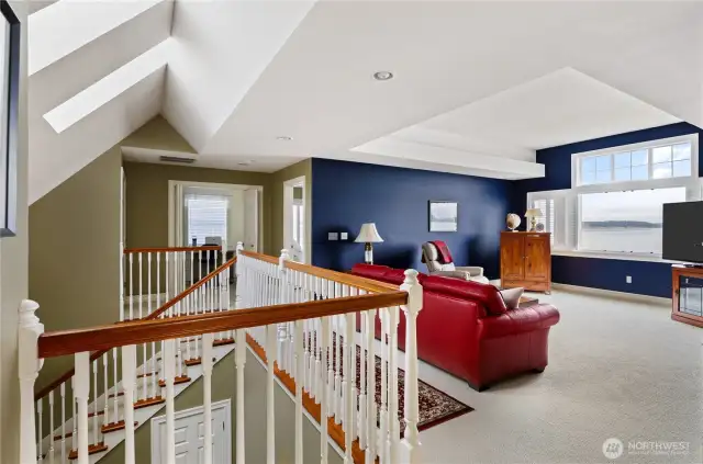 Open Family room at the top of the steps