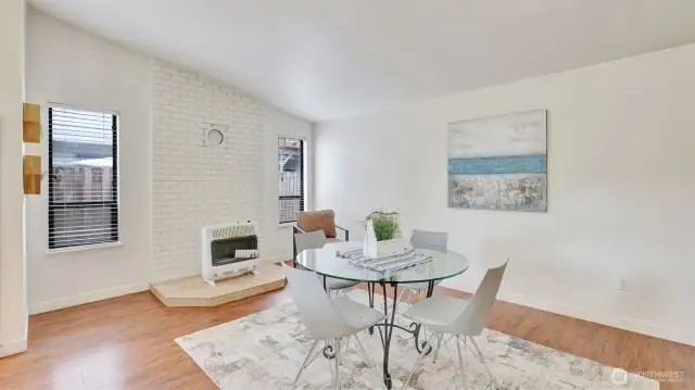 Enjoy dinners and gatherings in this cozy dining room.