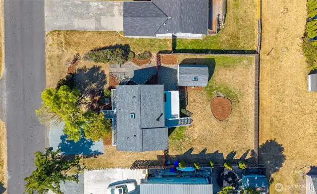 A birds eye view of the property.