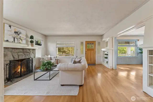 Living room is open to the dining room.