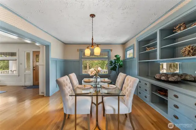A great layout for hosting, the dining room flows easily from the front door and living room.