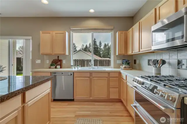 Plenty of counter and cabinet space