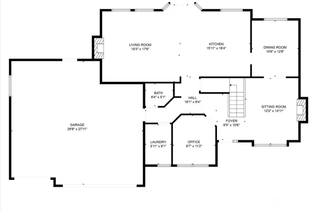 Main level floor plan
