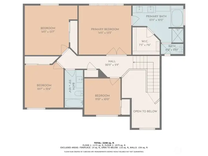 Basic floor plan of the 2nd  floor.  Dimensions are approximate.  Buyer to verify.