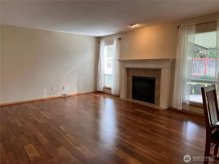 Family room with gas fireplace