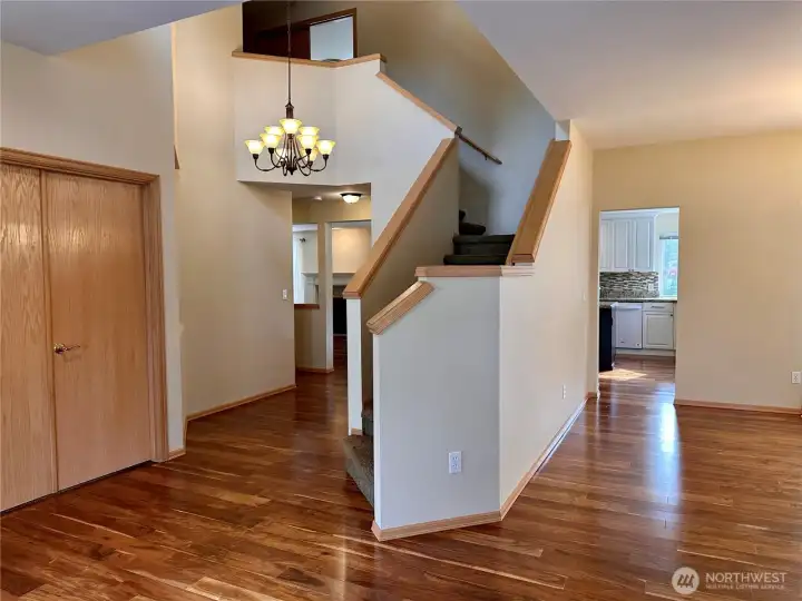 Foyer with an optional 5th bedroom/office/den on the left side with double doors
