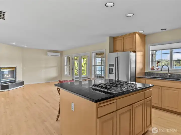 Family room with gas fireplace