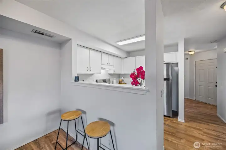 Light flows in from the great room, creating a bright and efficient workspace perfect for everyday living.