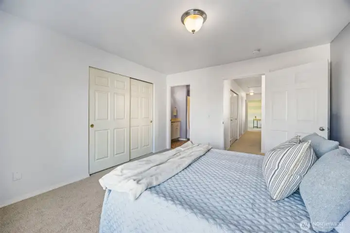 Spacious layout with dual closets and custom blinds; the perfect place to unwind after a long day.