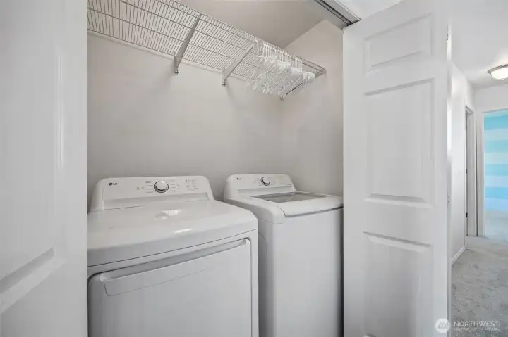 Washer and dryer stay, offering true turnkey living with added convenience.