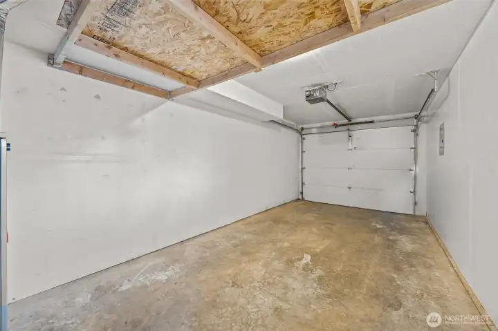 Clean, organized garage with room for storage or hobbies; direct access for convenience. New furnace, new roof, and HOA maintained services annually. See Features Sheet for more.