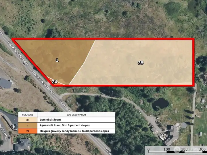 Overhead view with approximate boundaries in red.